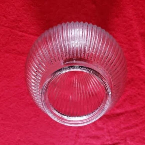 Vintage Round Ribbed Domed Clear Glass Light Lens Shade - Fits Several - MINT! - Picture 2 of 4